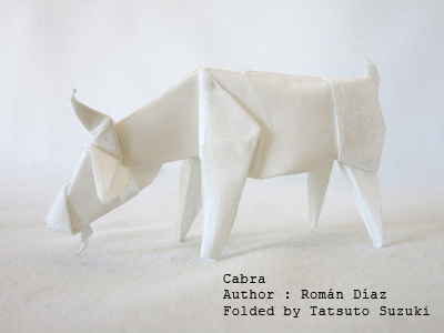 Photo Origami Goat, Author : Román Díaz, Folded by Tatsuto Suzuki